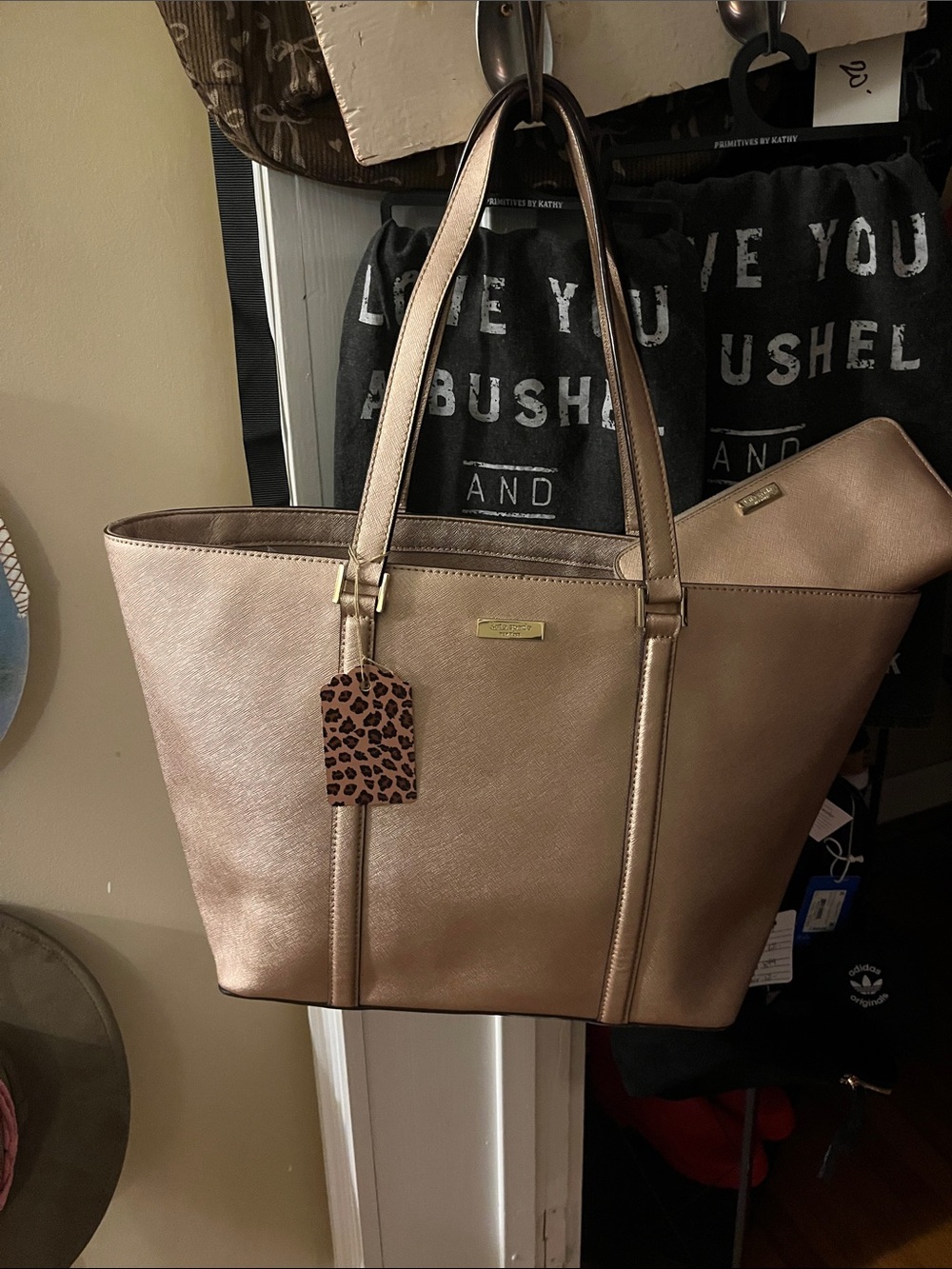 Kate Spade ♠️ Metallic Rose Gold Tote with Wallet